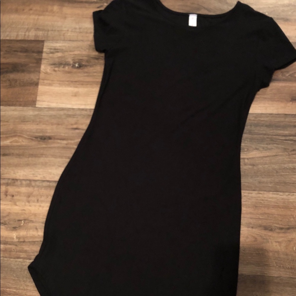 Black cotton fitted dress